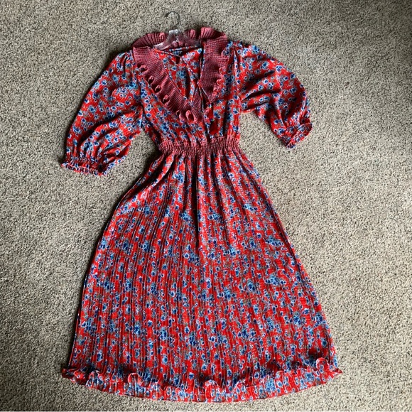 Flirty dress Diane Freis bohemian dress size Lg - Picture 3 of 6